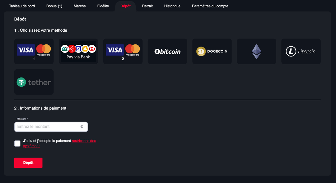 Nos méthodes de paiement sur Lolly Bet